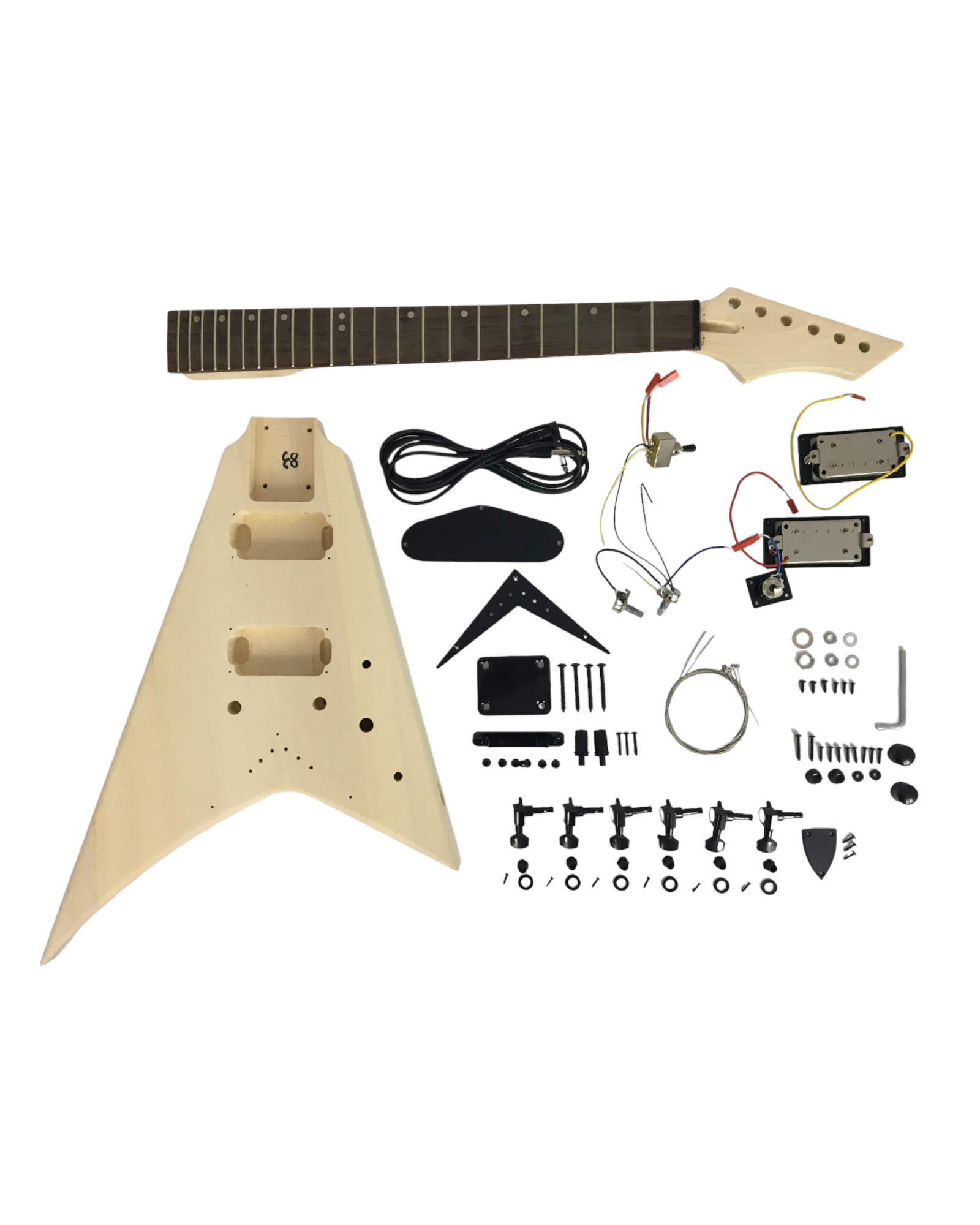 HSFV1950BHDIY Solid Basswood Body Electric Guitar DIY Kit, No-Soldering, H-H