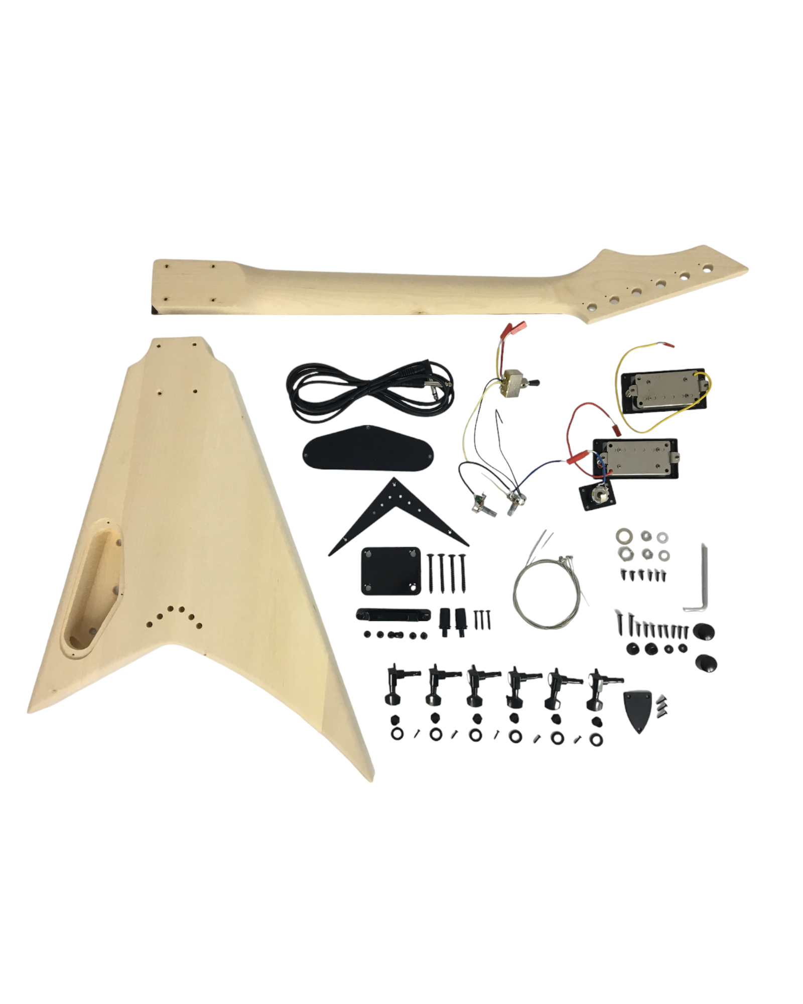 HSFV1950BHDIY Solid Basswood Body Electric Guitar DIY Kit, No-Soldering, H-H