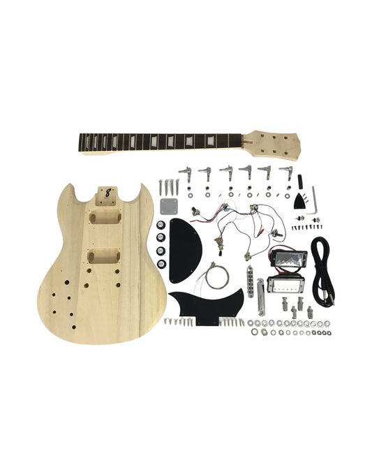 Left-Hand E240LH Electric Guitar DIY Kit, Solid Basswood Body+Neck, No-Soldering, H-H