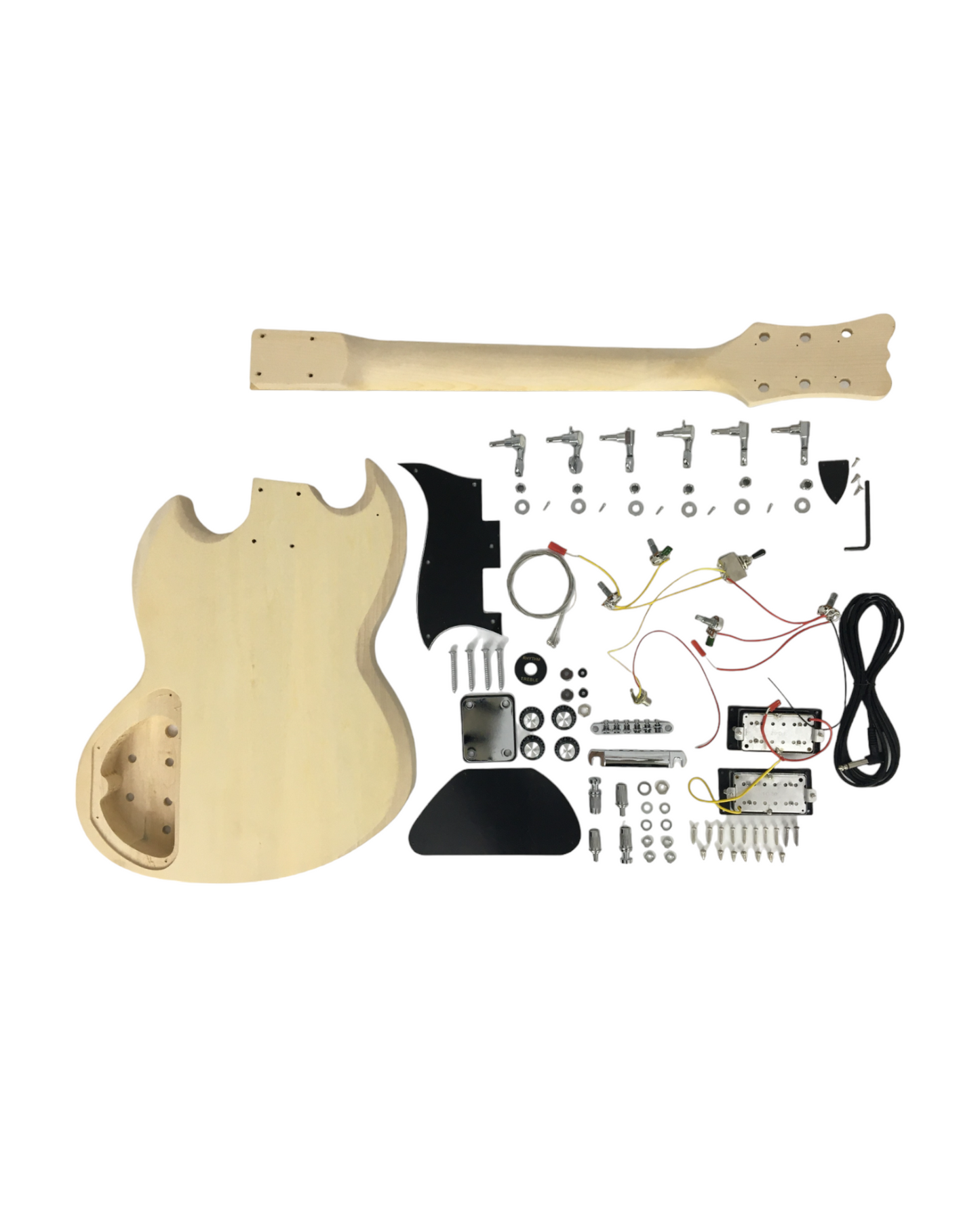 HSSG19205DIY Electric Guitar DIY Kit, Solid Basswood Body+Neck, No-Soldering, H-H