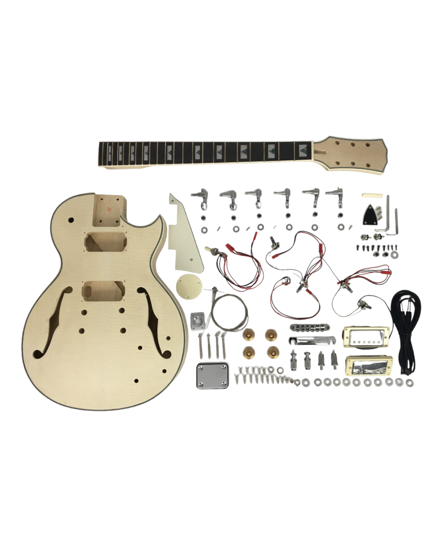 Hollow Body Electric Guitar DIY, No-Soldering, bolt neck E239PBDIY