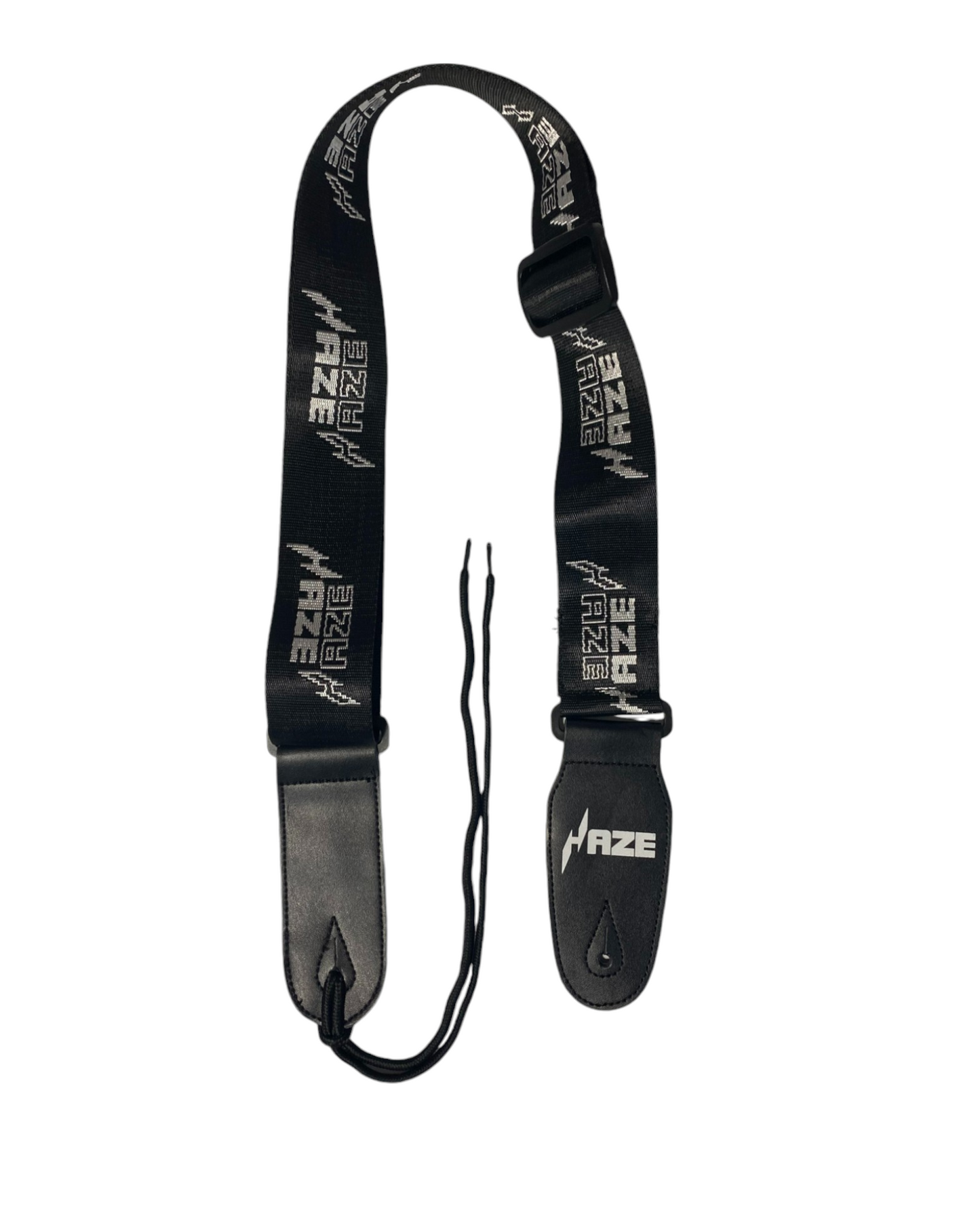 Haze HJKCR Chrome Guitar Strap Lock + Haze Strap Combo