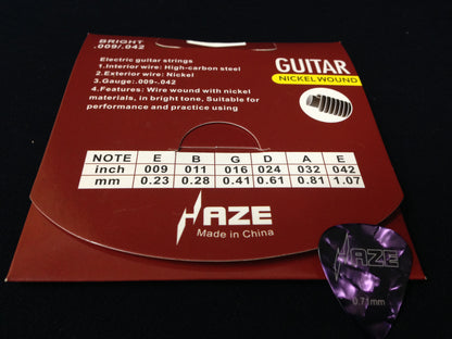 Haze DEG009 Electric Guitar String + 3 Picks