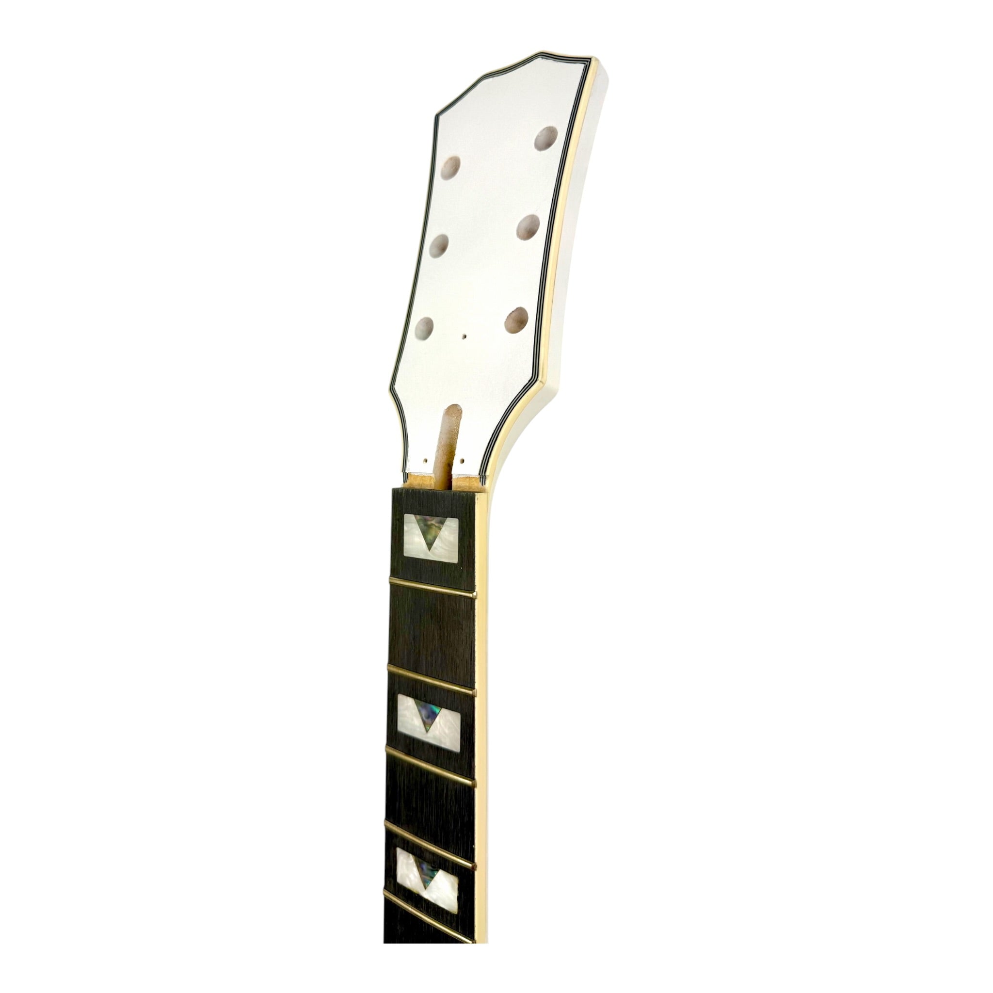 E238DIYWH White-Primed Arched Top Solid Basswood Body Maple Set-Neck HLP H-H Electric Guitar DIY Kit - Complete No-Soldering w/ 3-Ply Ivory Trims & Chrome Hardware