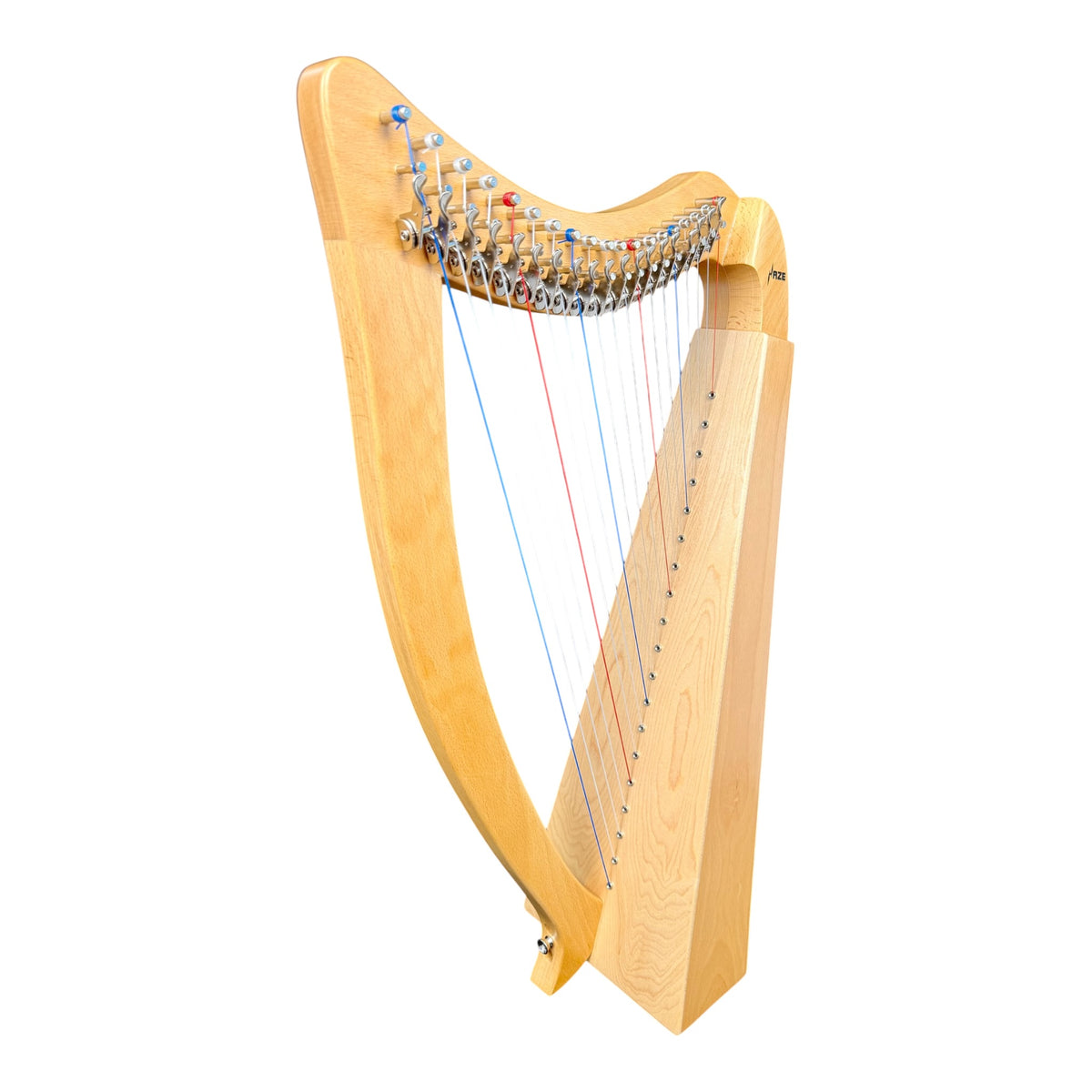 Haze WH19BH 19-String Lever-Fitted Lap Harp -  Natural Beech Harp with Maple Soundboard