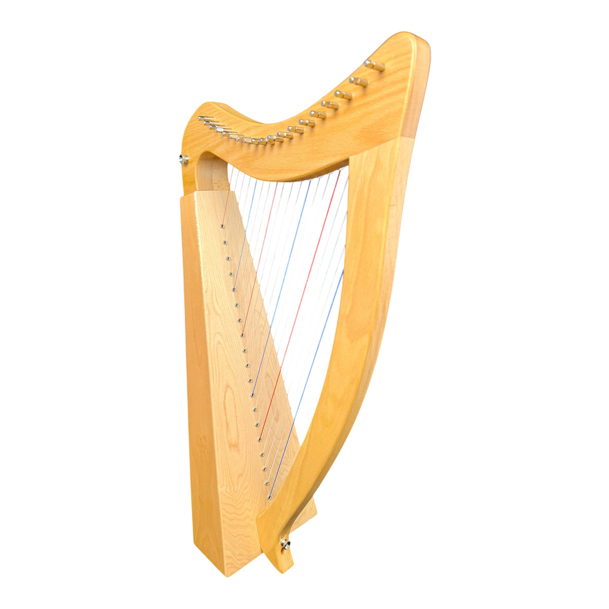 Haze WH19BH 19-String Lever-Fitted Lap Harp -  Natural Beech Harp with Maple Soundboard