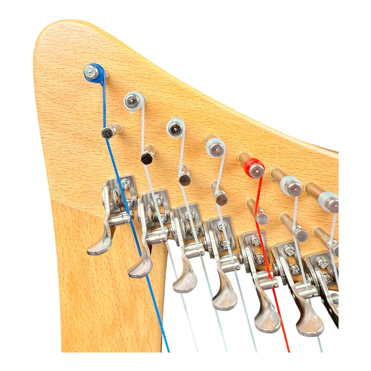 Haze WH19BH 19-String Lever-Fitted Lap Harp -  Natural Beech Harp with Maple Soundboard