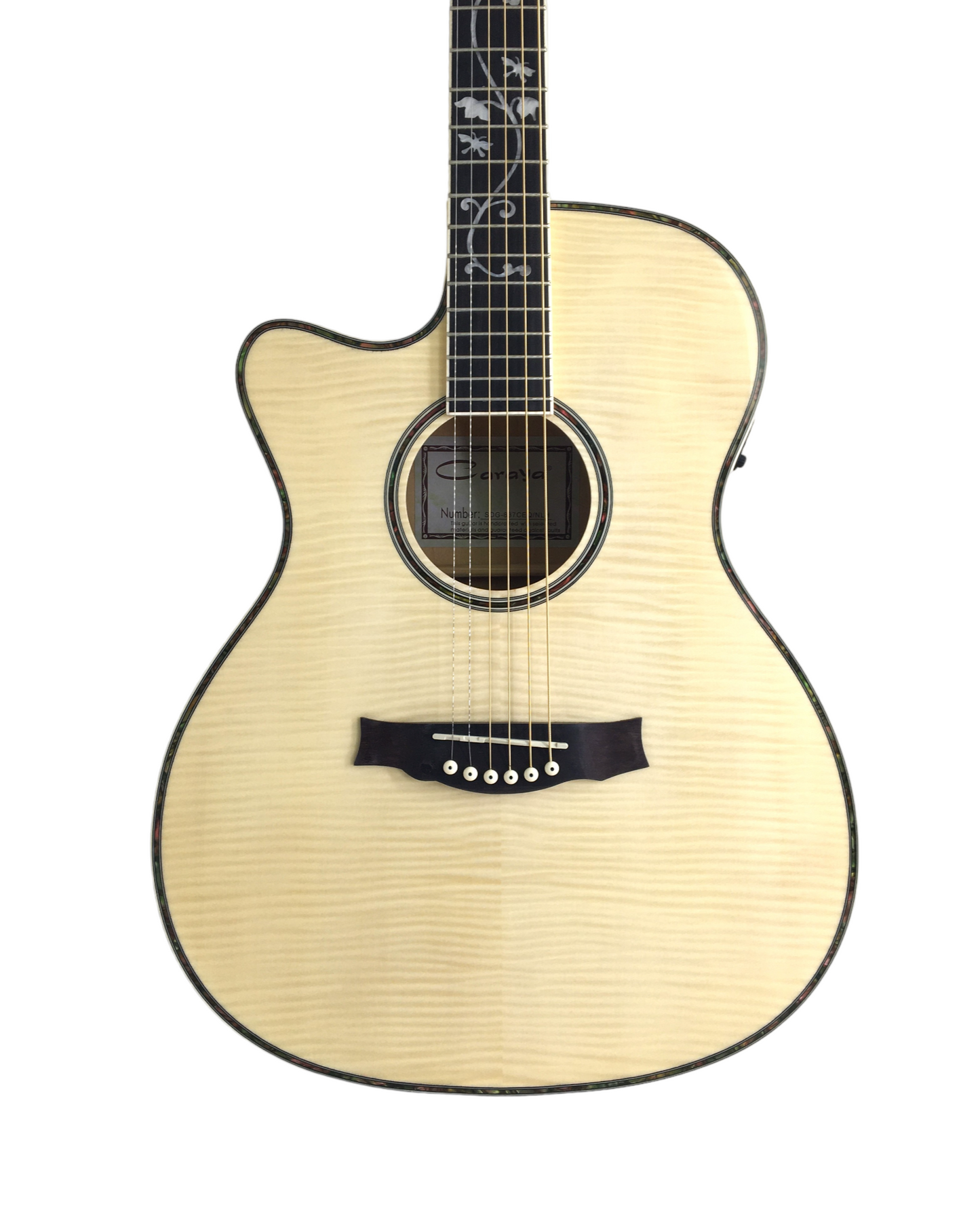 Caraya Left-Handed All Maple Built-In Pickups/Tuner Acoustic Guitar - Natural SDG837CEQNLH