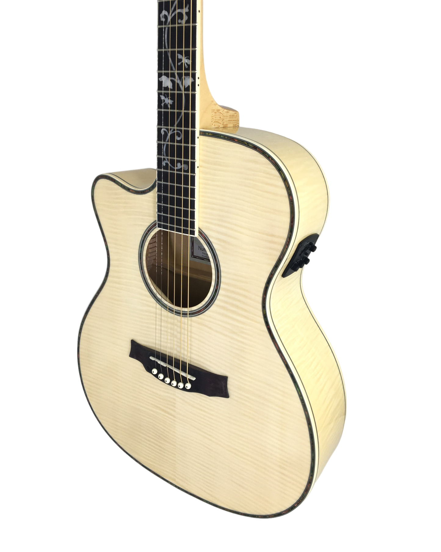 Caraya Left-Handed All Maple Built-In Pickups/Tuner Acoustic Guitar - Natural SDG837CEQNLH