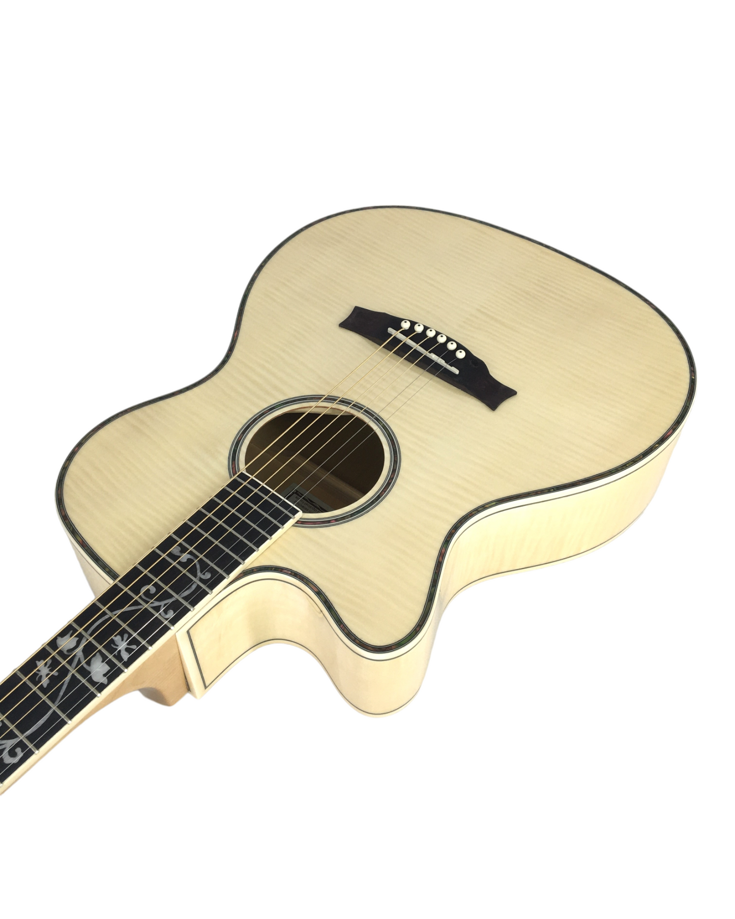 Caraya Left-Handed All Maple Built-In Pickups/Tuner Acoustic Guitar - Natural SDG837CEQNLH