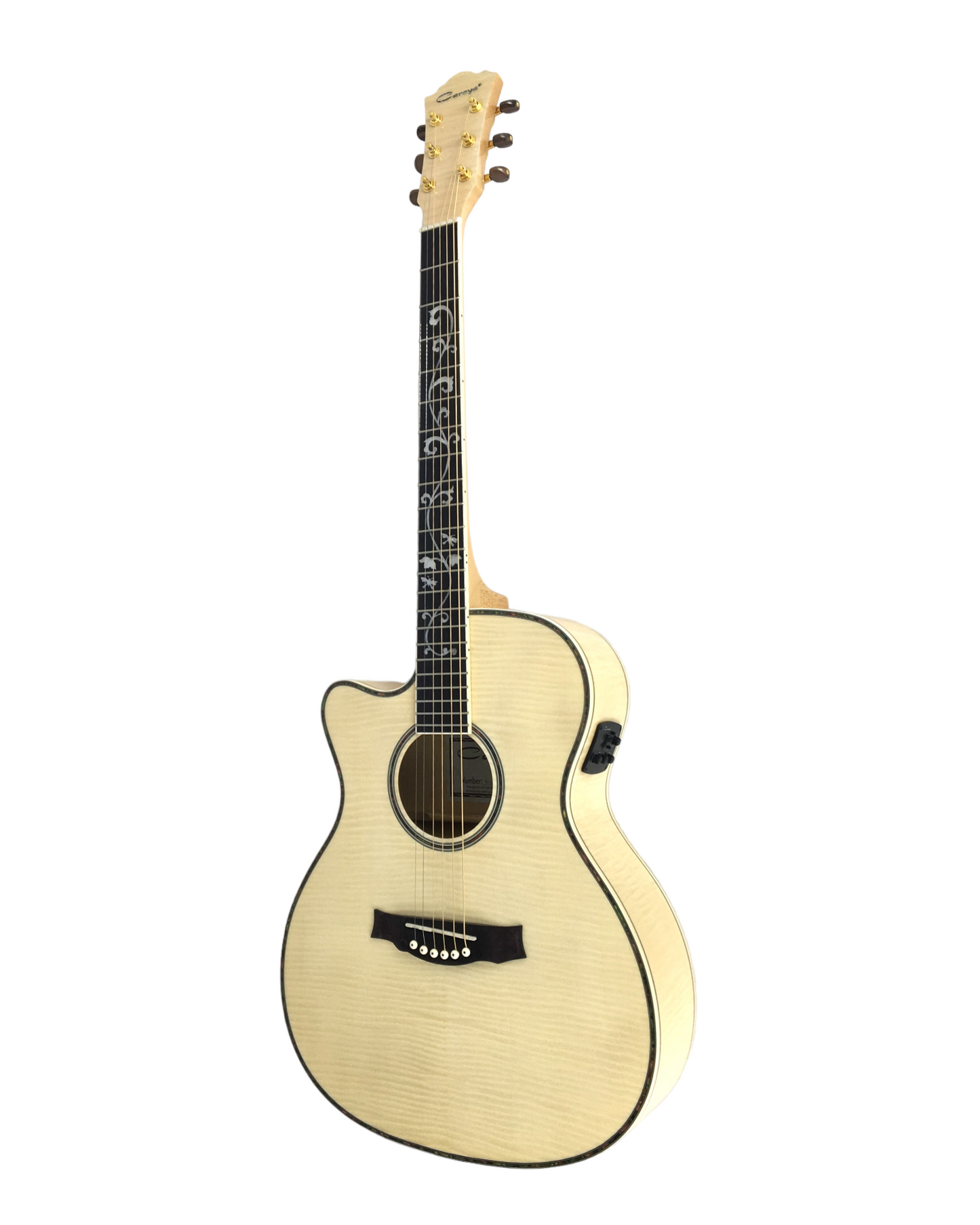 Caraya Left-Handed All Maple Built-In Pickups/Tuner Acoustic Guitar - Natural SDG837CEQNLH