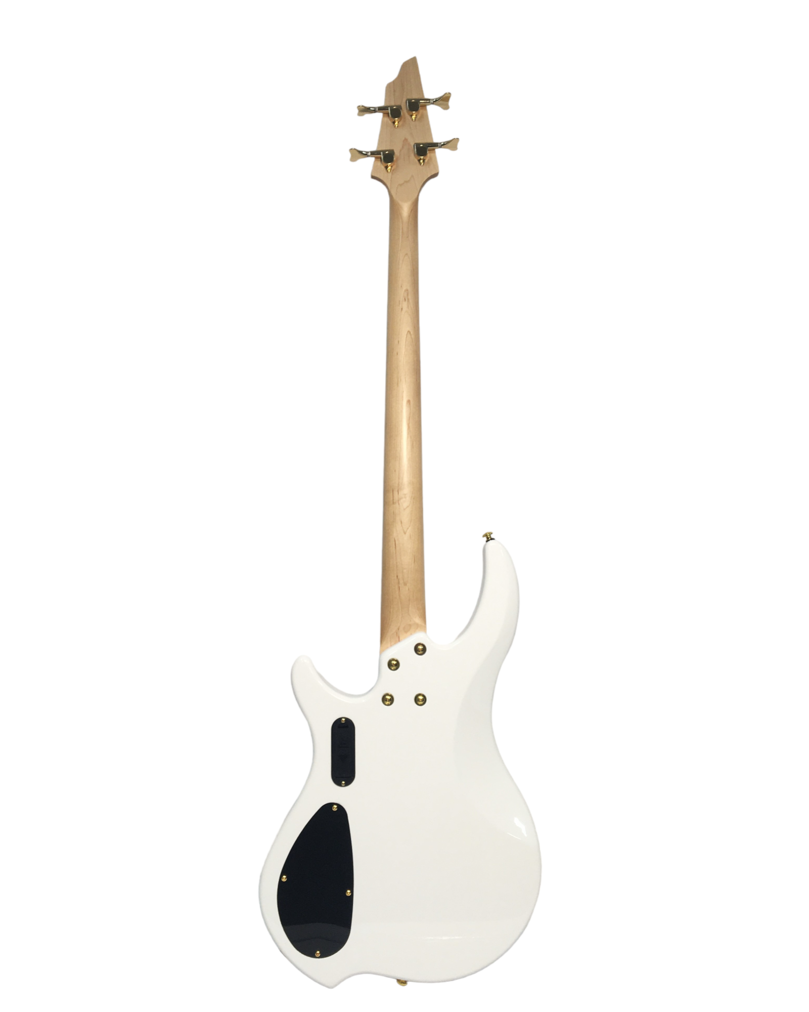 Haze Active Single-Coil Solid Mahogany Hybrid Electric Bass Guitar - White HYBRID4PWH