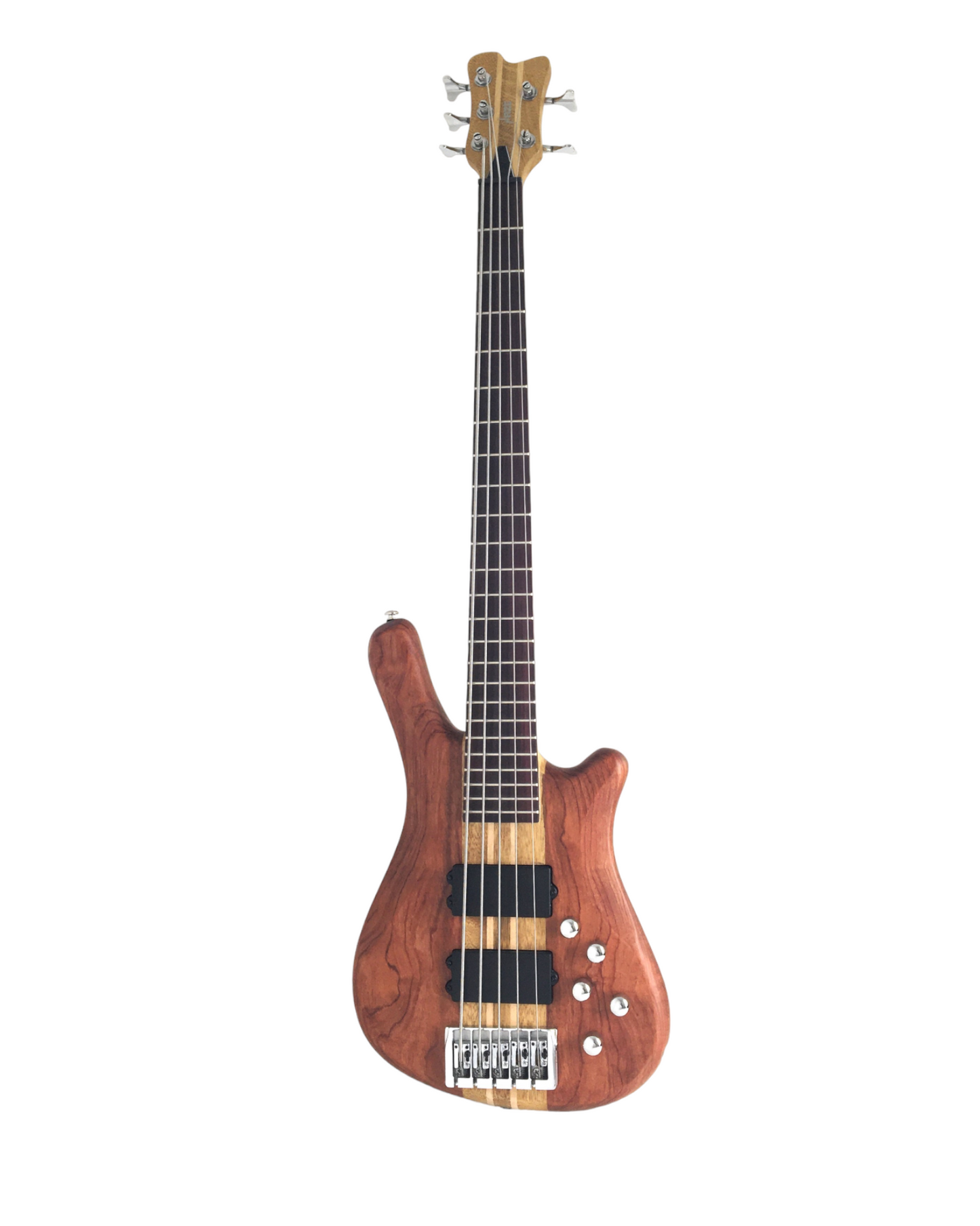 Haze 5-String Active Humbucker Padauk Wood WR Electric Bass Guitar - Natural SBG368N