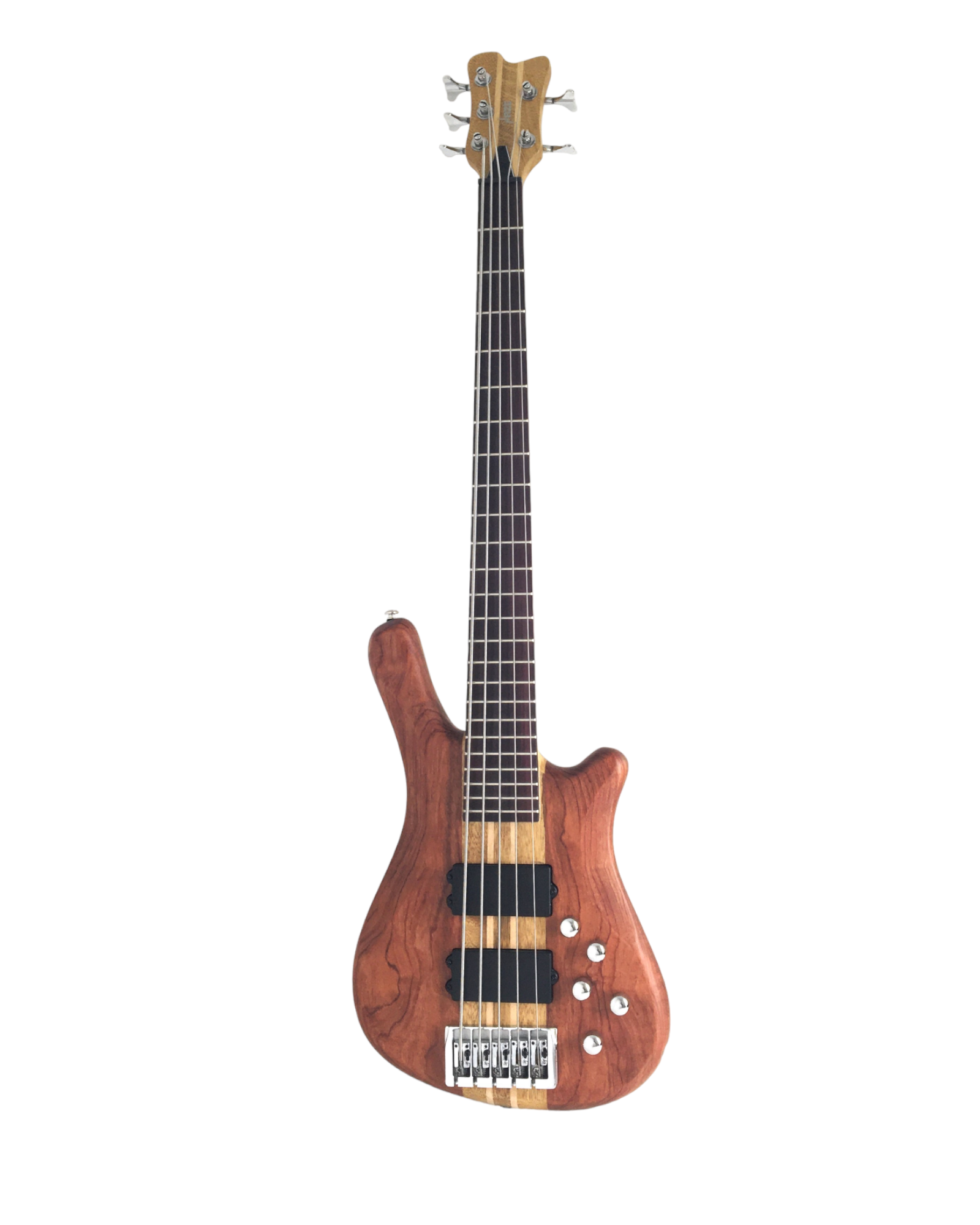 Haze 5-String Active Humbucker Padauk Wood WR Electric Bass Guitar - Natural SBG368N
