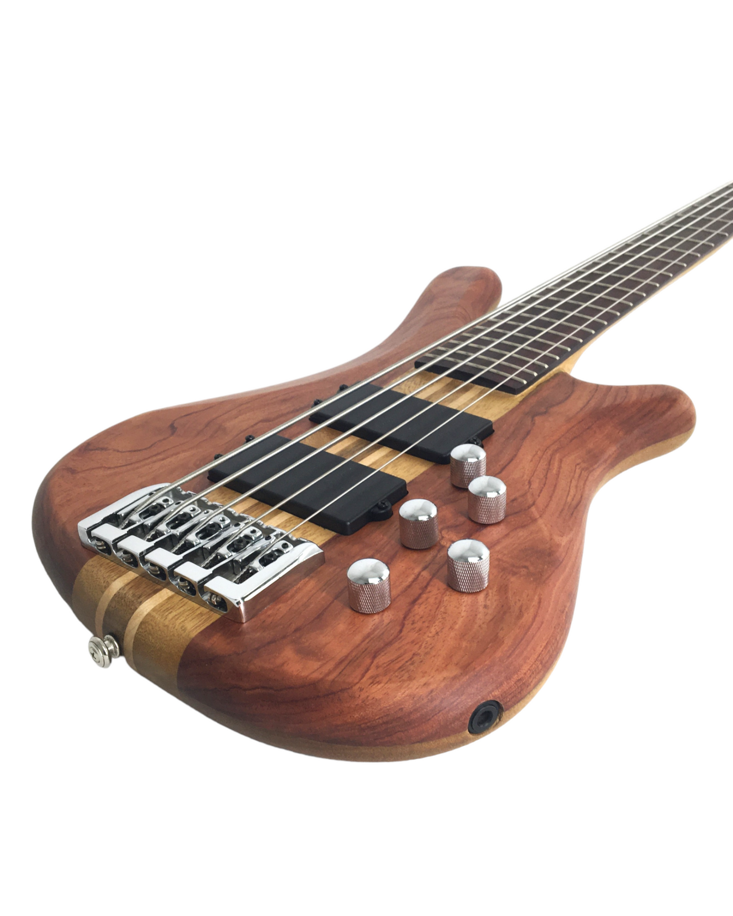 Haze 5-String Active Humbucker Padauk Wood WR Electric Bass Guitar - Natural SBG368N