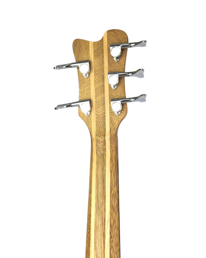 Haze 5-String Active Humbucker Padauk Wood WR Electric Bass Guitar - Natural SBG368N