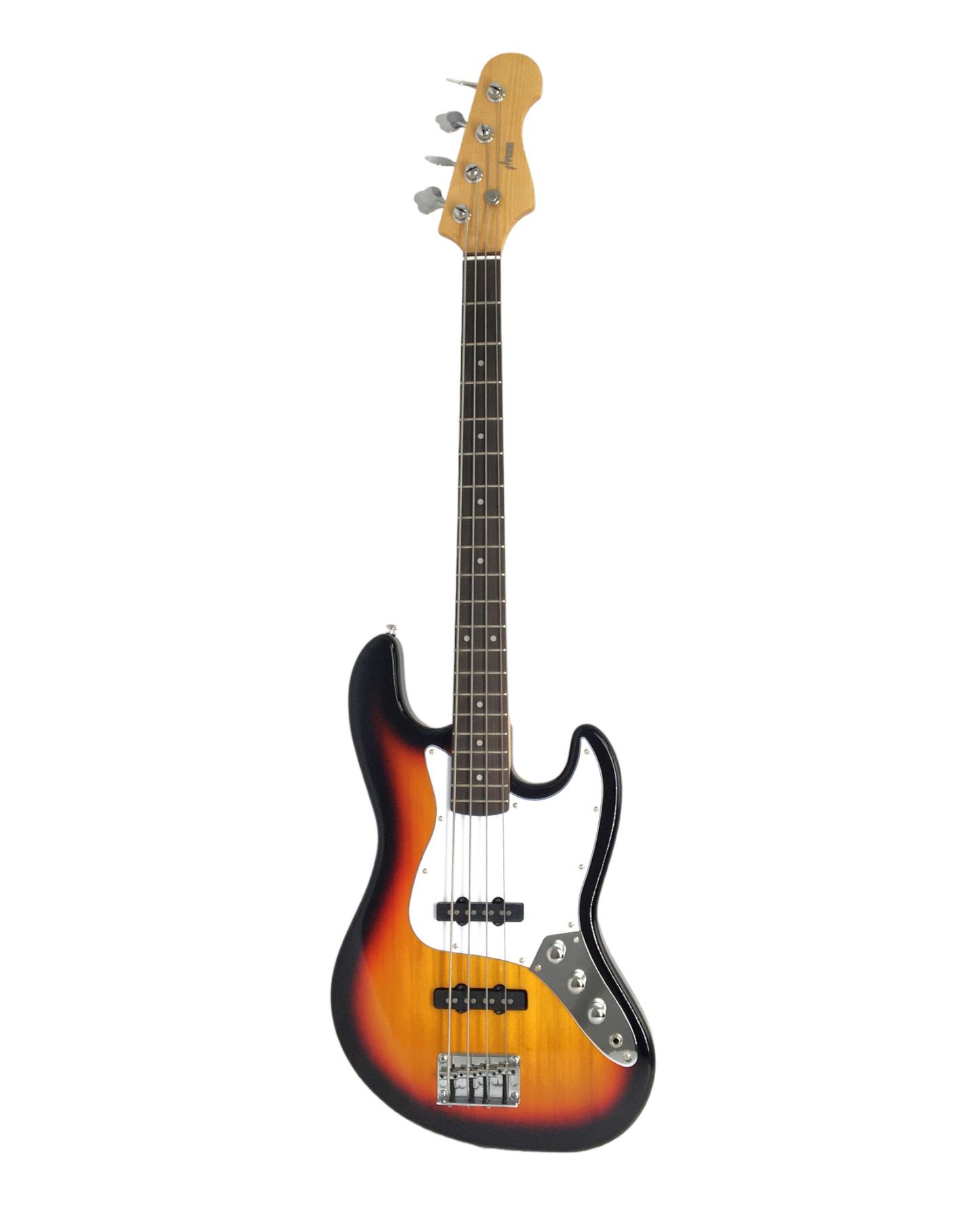 Haze Single-Coil Solid Basswood J-Style Electric Bass Guitar - Sunburst SBG387BS