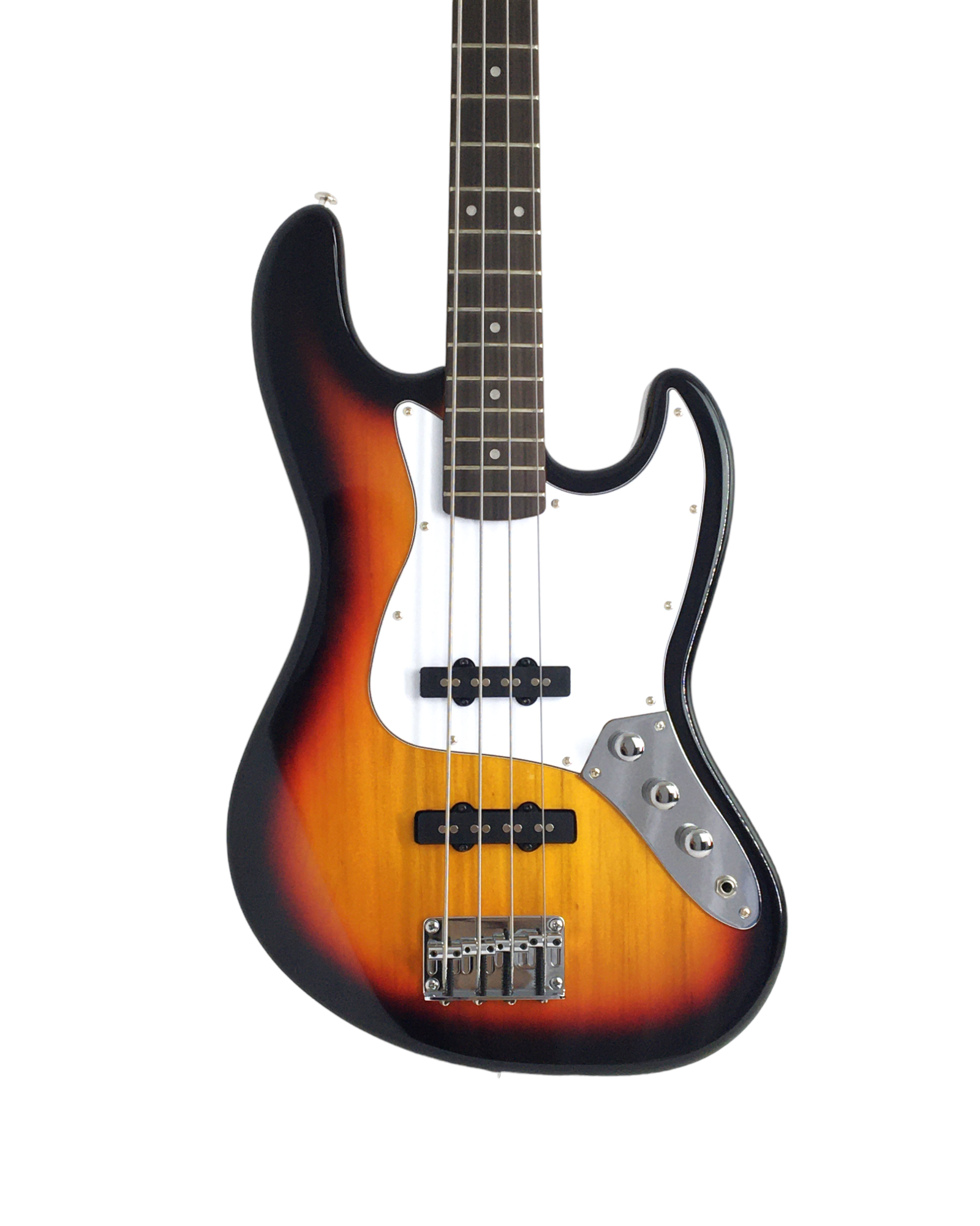 Haze Single-Coil Solid Basswood J-Style Electric Bass Guitar - Sunburst SBG387BS