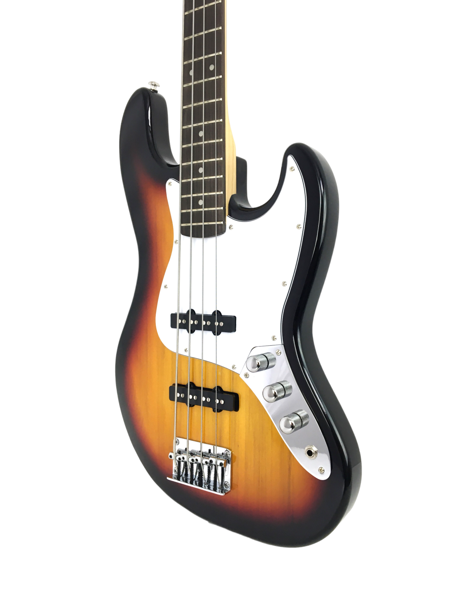 Haze Single-Coil Solid Basswood J-Style Electric Bass Guitar - Sunburst SBG387BS