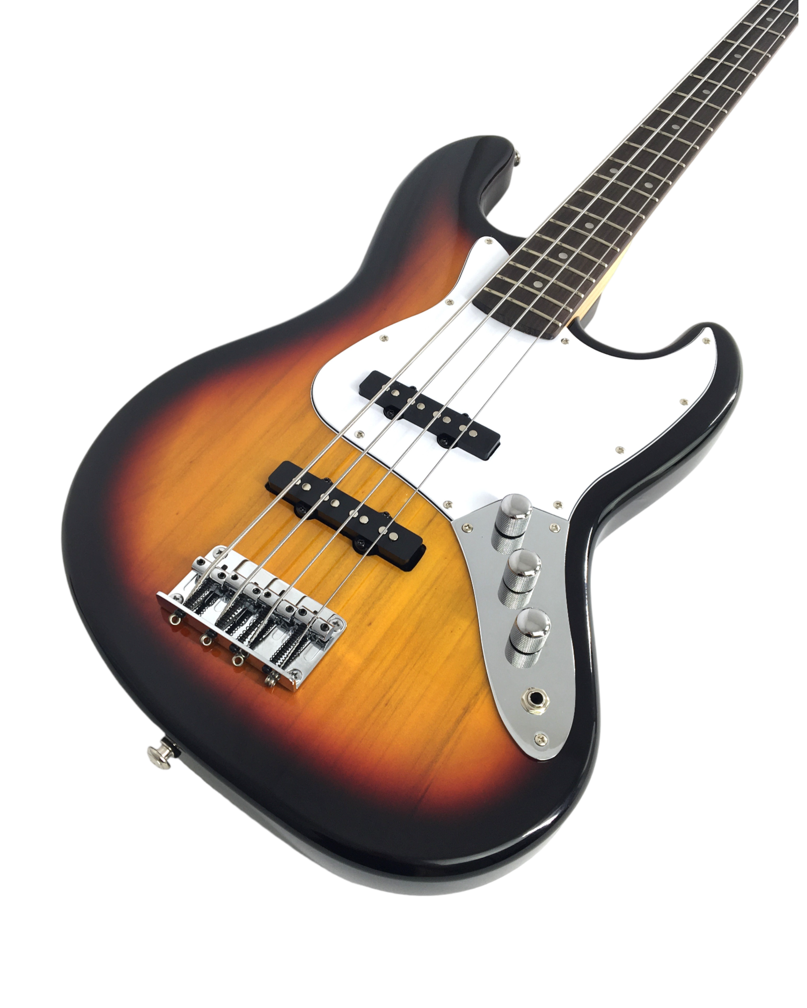 Haze Single-Coil Solid Basswood J-Style Electric Bass Guitar - Sunburst SBG387BS