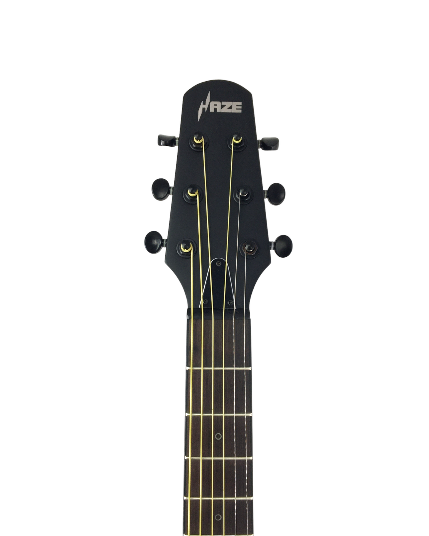 Haze Roundback 38" Traveller Built-In Pickups Acoustic Guitar - Black HSDP836CMBK