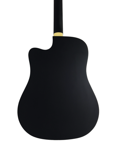 Haze Spruce Top Built-In Pickup/Tuner Dreadnought Acoustic Guitar - Black F650CEQMBK