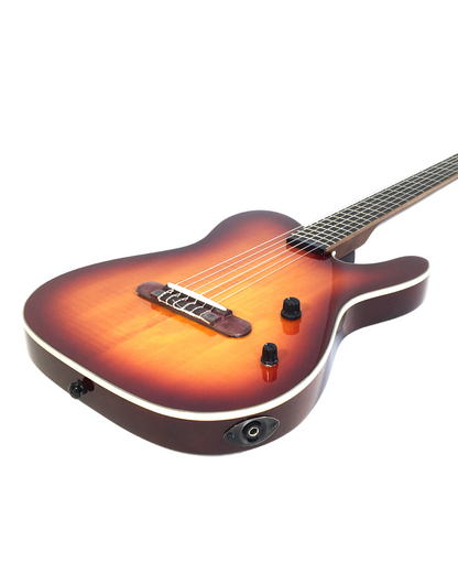 Haze Nylon String Piezo Solid Mahogany HTL Electric Guitar - Sunburst MRC601EQCS