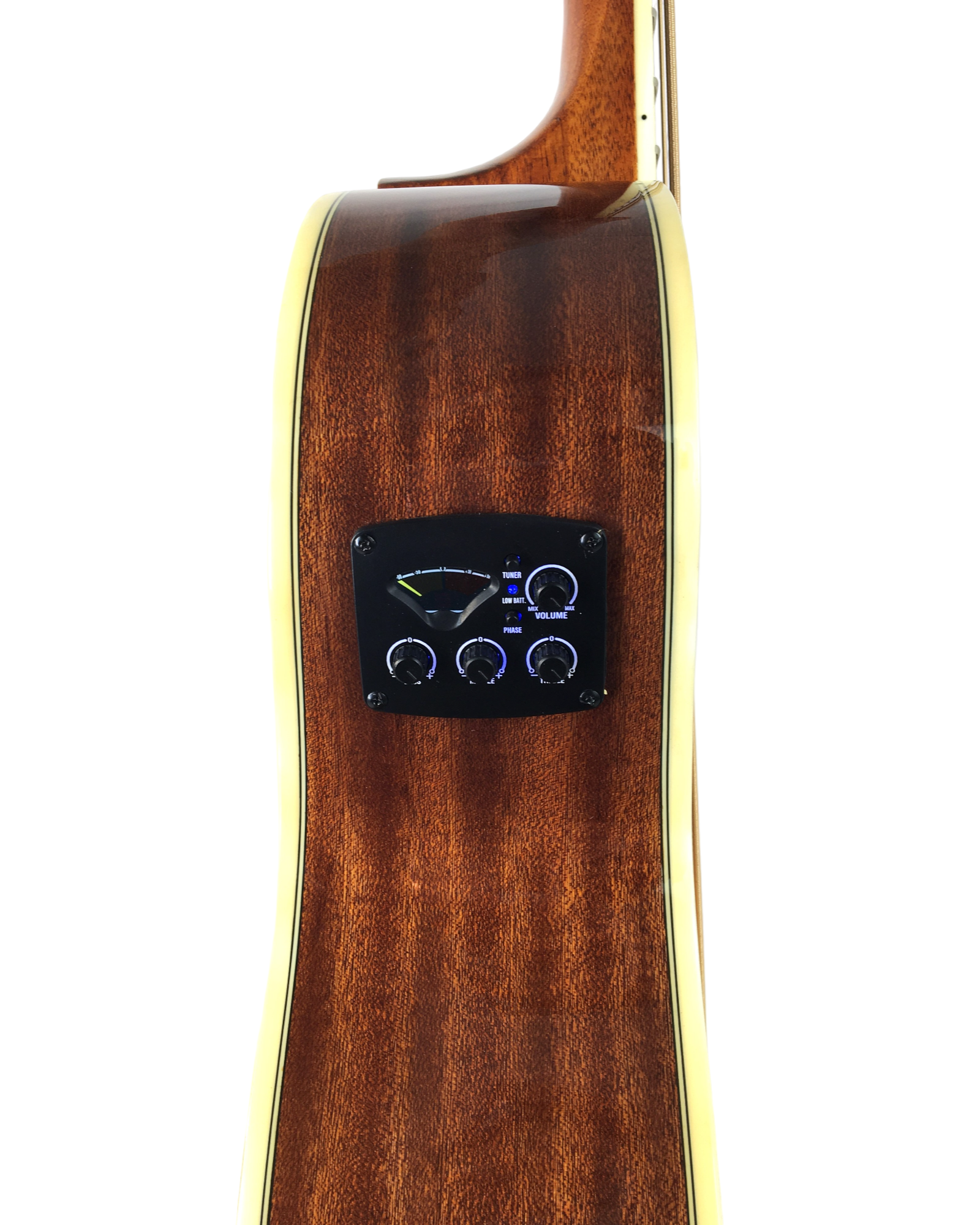 Haze FB711BCEQN44 4-String Electric-Acoustic Bass Guitar, Natural + Free Gig Bag, picks and strap