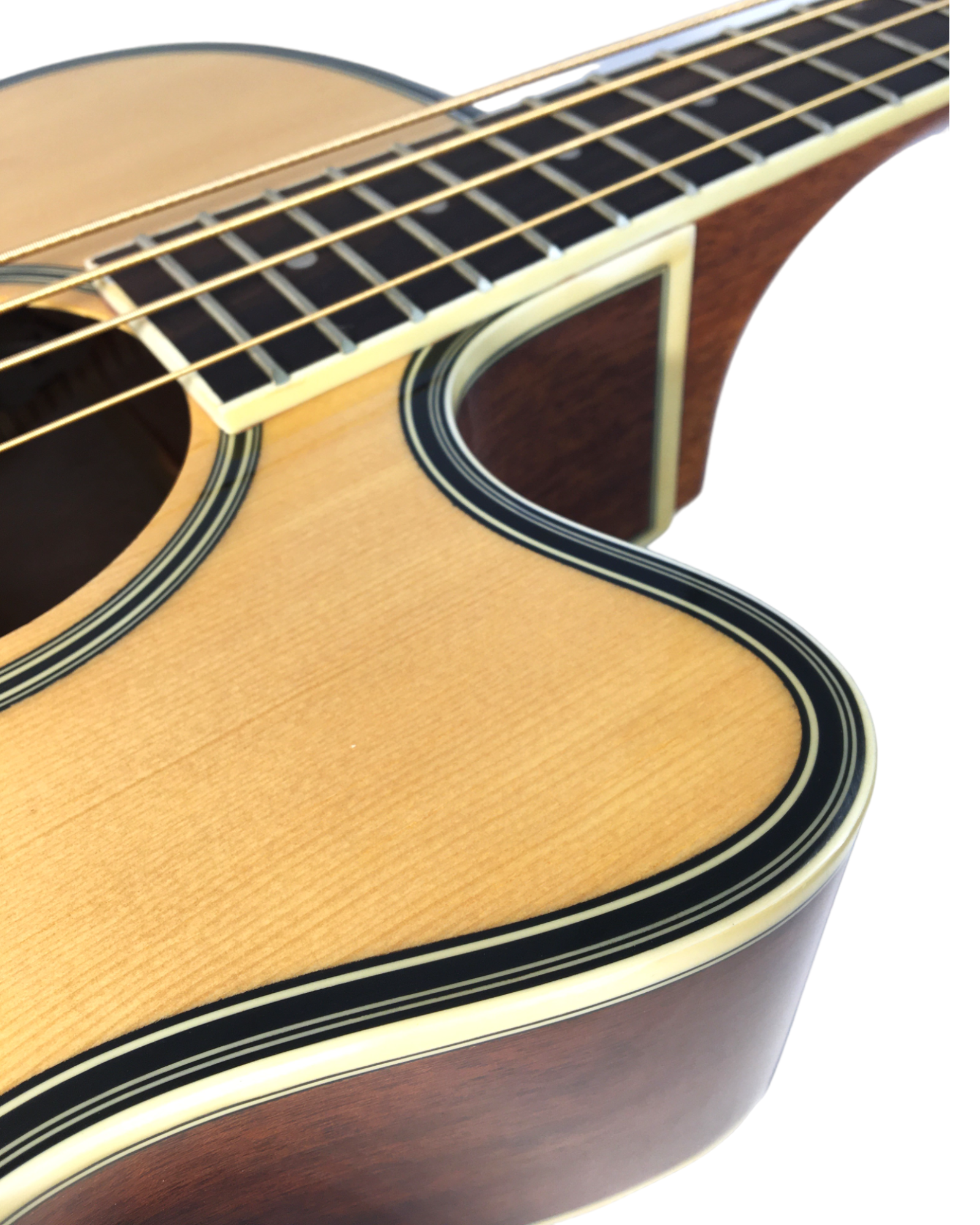 Haze FB711BCEQN44 4-String Electric-Acoustic Bass Guitar, Natural + Free Gig Bag, picks and strap