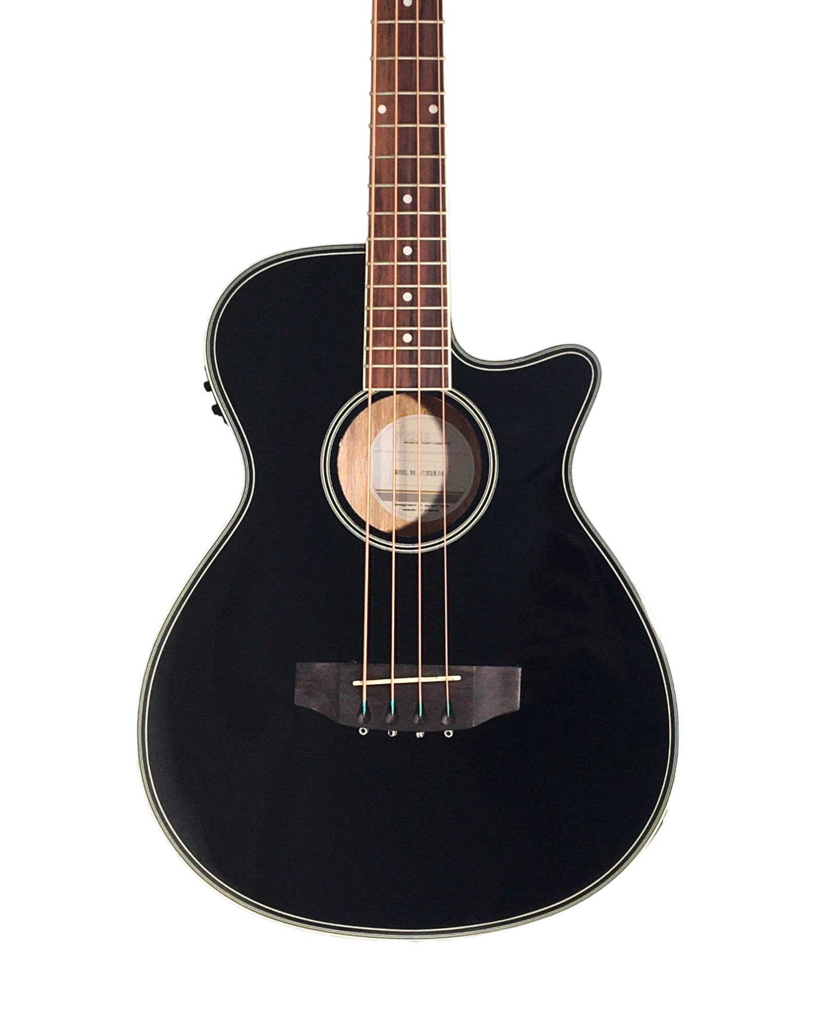 Haze FB711BCEQBK34 4-String Electric-Acoustic Bass Guitar with EQ, comes with bag, picks