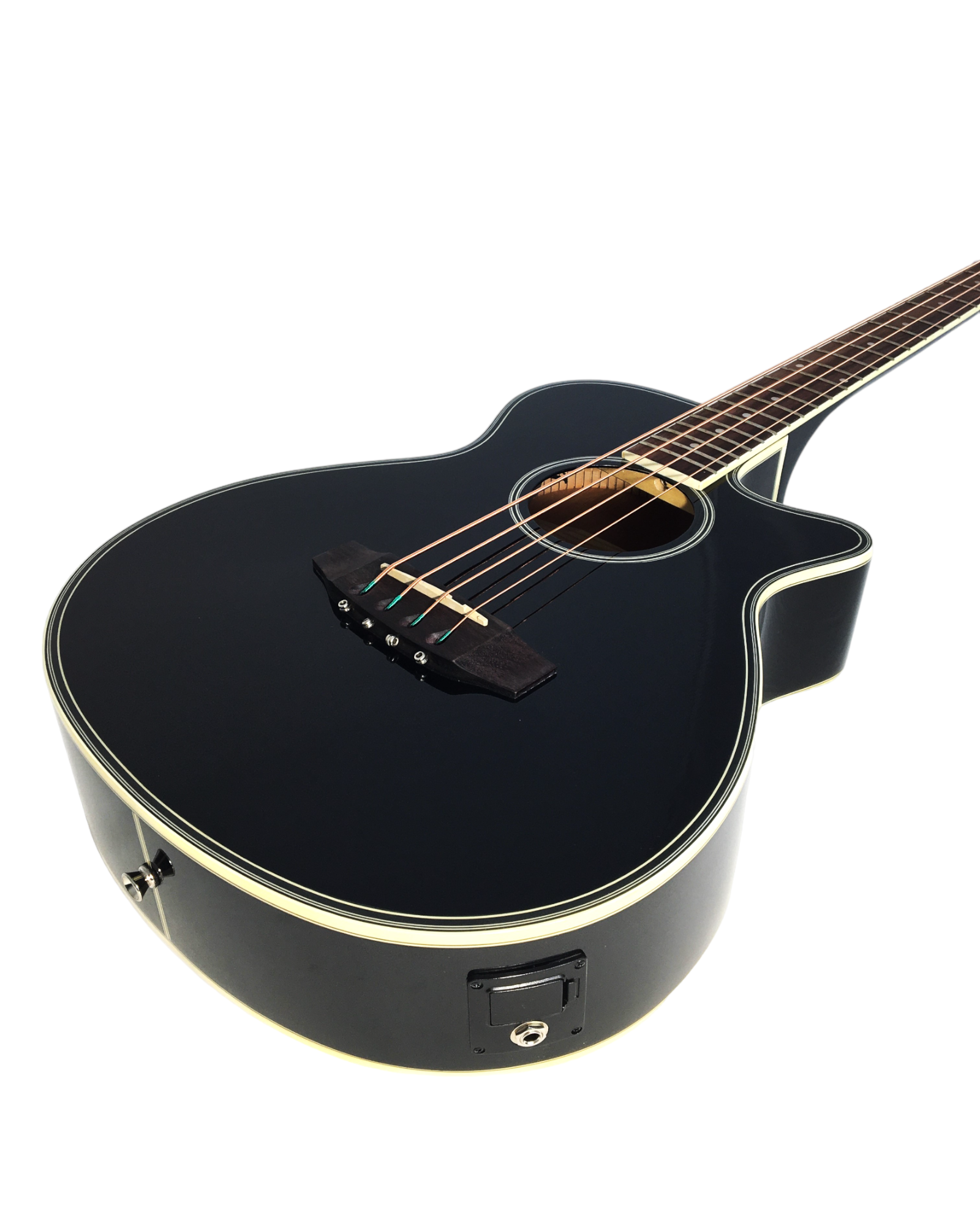Haze FB711BCEQBK34 4-String Electric-Acoustic Bass Guitar with EQ, comes with bag, picks