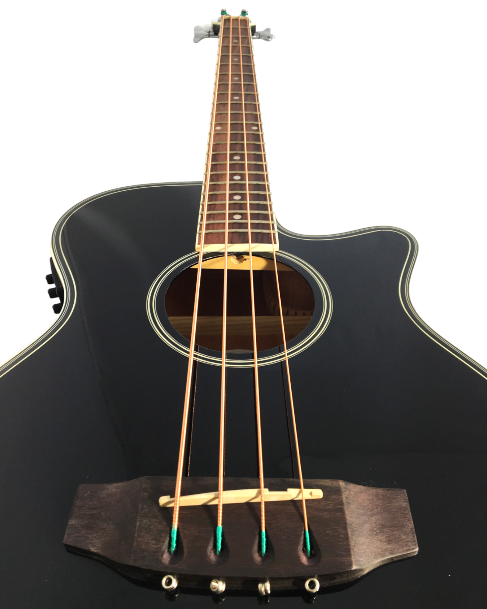 Haze FB711BCEQBK34 4-String Electric-Acoustic Bass Guitar with EQ, comes with bag, picks