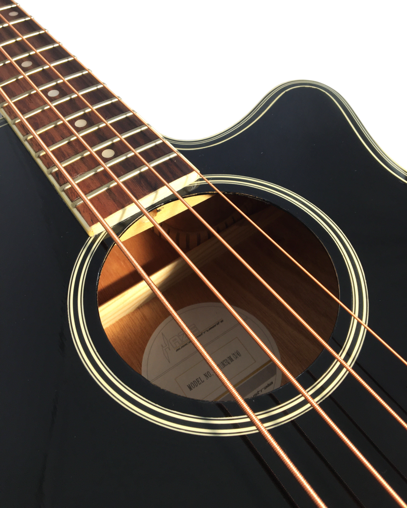 Haze FB711BCEQBK34 4-String Electric-Acoustic Bass Guitar with EQ, comes with bag, picks