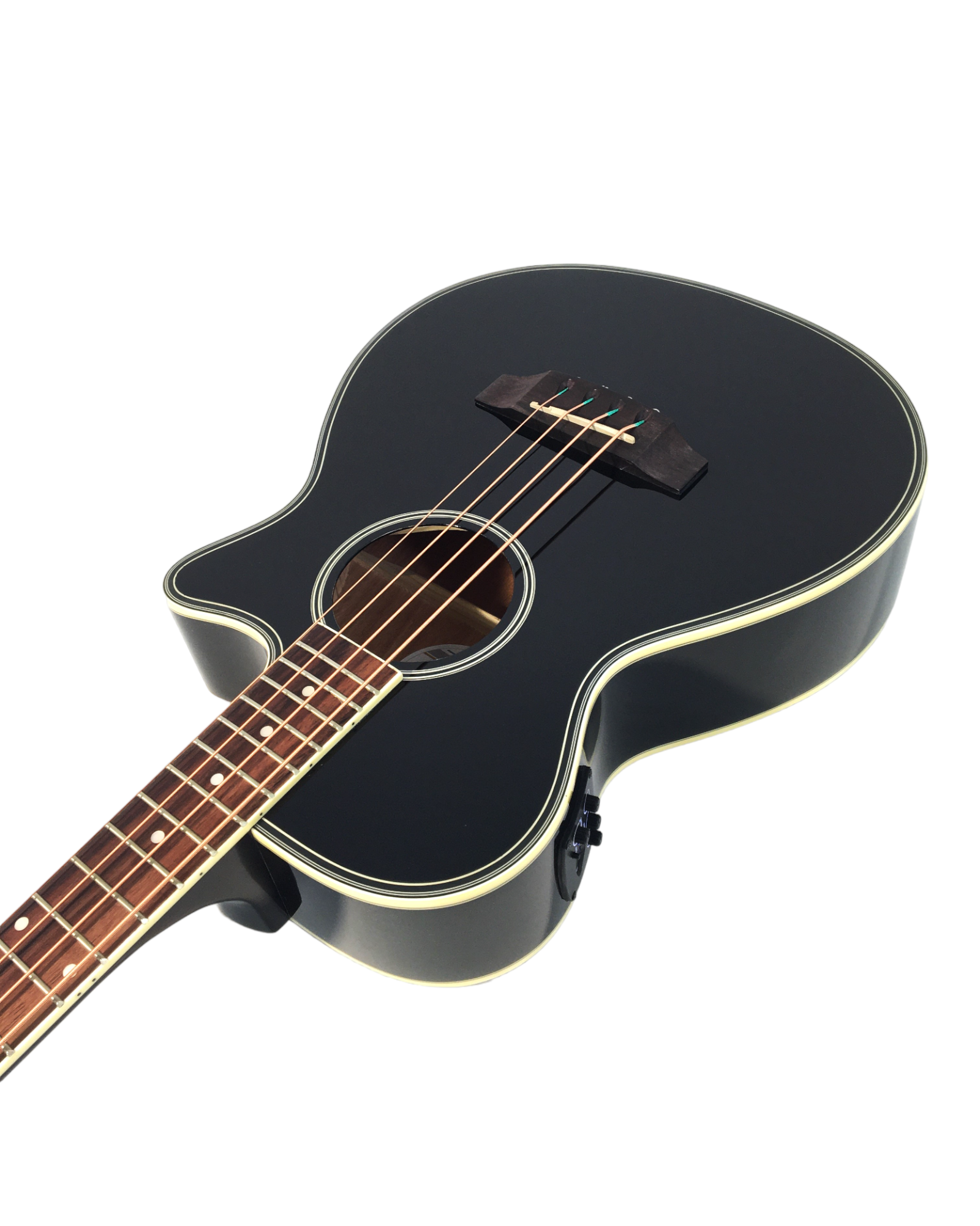 Haze FB711BCEQBK34 4-String Electric-Acoustic Bass Guitar with EQ, comes with bag, picks