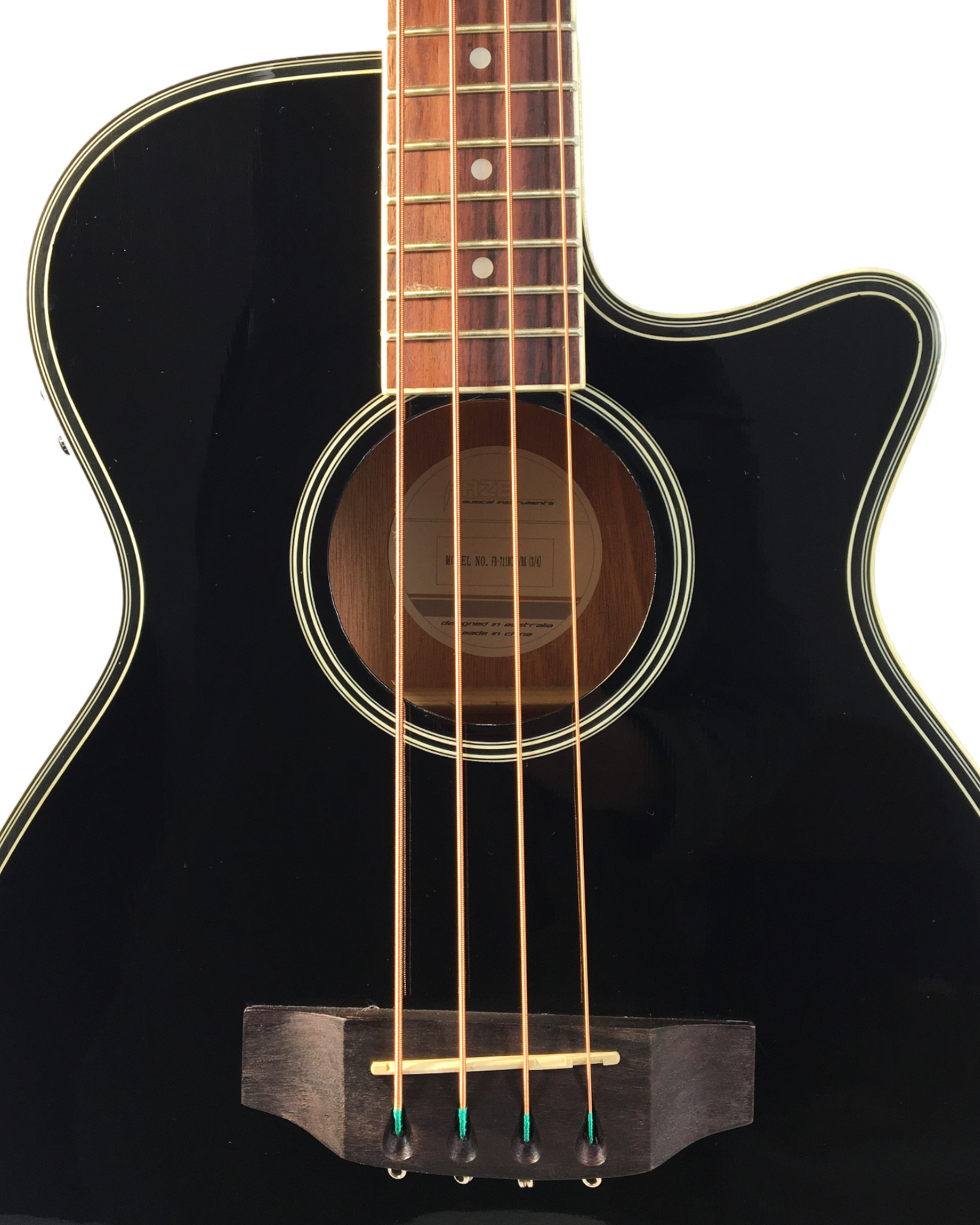 Haze FB711BCEQBK34 4-String Electric-Acoustic Bass Guitar with EQ, comes with bag, picks