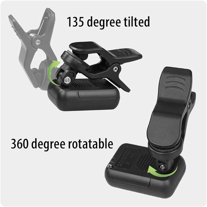Clip on Tuner Digital Electronic Tuner for Guitar, Bass, Ukulele, Violin, Mandolin, Banjo Acoustics Calibration Tuner