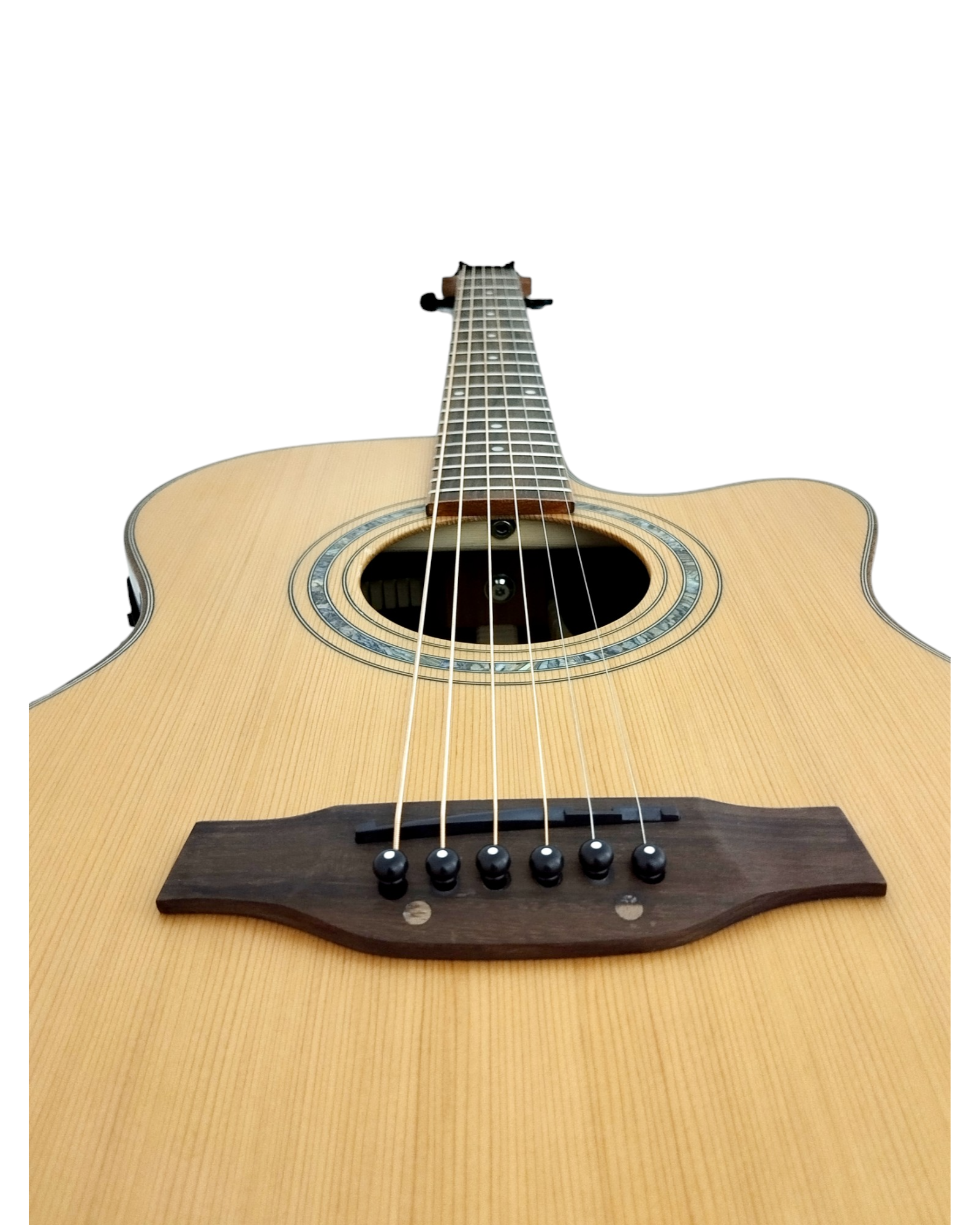 Klema K300JCCE Solid Cedar Top Indian Rosewood Body Fishman Pickup/Tuner Acoustic Guitar - Natural