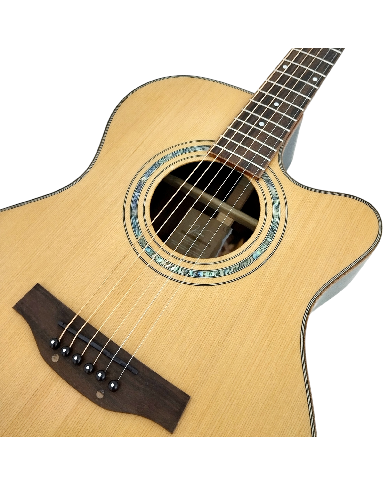 Klema K300JCCE Solid Cedar Top Indian Rosewood Body Fishman Pickup/Tuner Acoustic Guitar - Natural