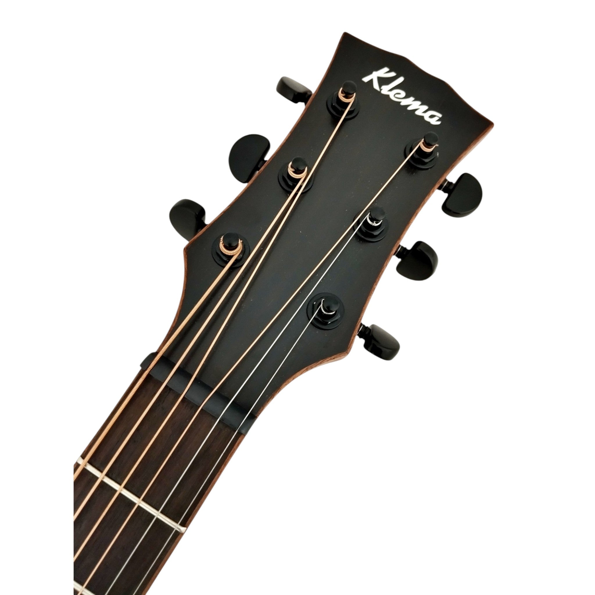 Klema K300DSCE Solid Spruce Sitka Fishman Pickup/Tuner Acoustic Guitar with Hard Case