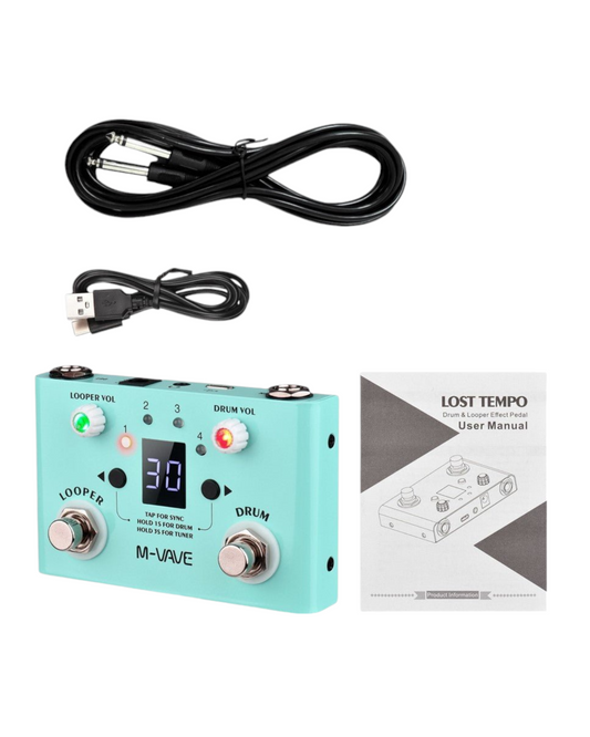 M-VAVE LOSTTEMPO Mini 2-in-1 Looper & Drum Beat Rhythm, Guitar Effects Pedal