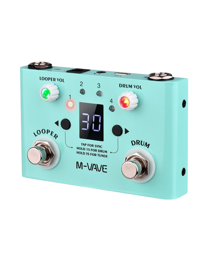 M-VAVE LOSTTEMPO Mini 2-in-1 Looper & Drum Beat Rhythm, Guitar Effects Pedal