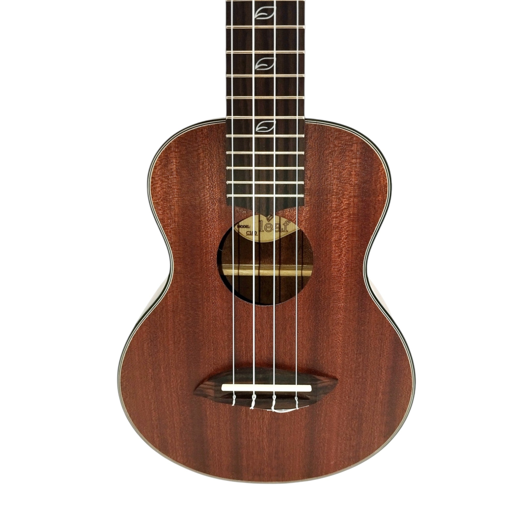 Leaf Series C100 All-Mahogany Concert Ukulele, Satin + 10mm Padded Gig Bag in Pink + Stand