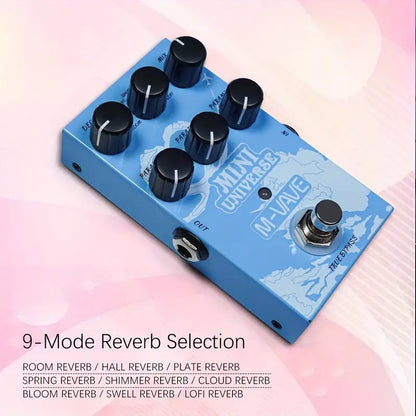 M-VAVE mini universe Electric Guitar Reverb Effects Pedal True Bypass Design Metal Case- MINIUNIVERSEP014015M