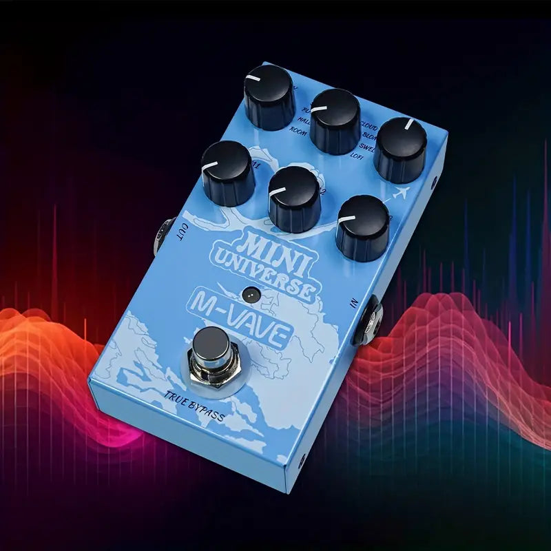 M-VAVE mini universe Electric Guitar Reverb Effects Pedal True Bypass Design Metal Case with Bonus Patch Cables - MINIUNIVERSEP014015M