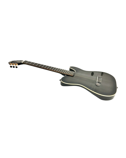 Haze Nylon String Piezo Mahogany HTL Electric Guitar - Black Burst  MRC601EQBK