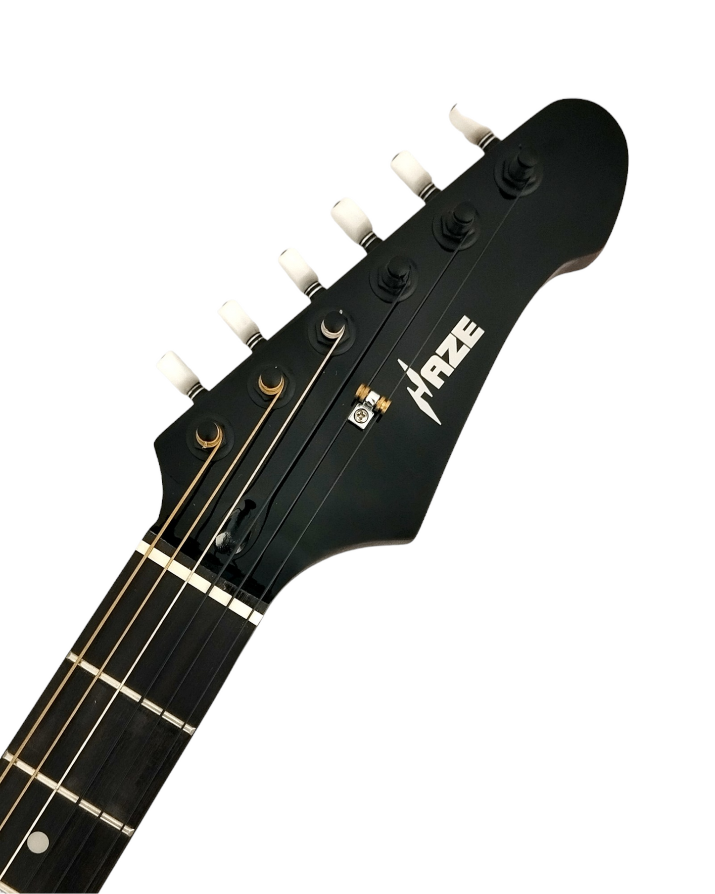 Haze Steel String Piezo Solid Mahogany body HTL Electric Guitar - Black MRE600EQBK