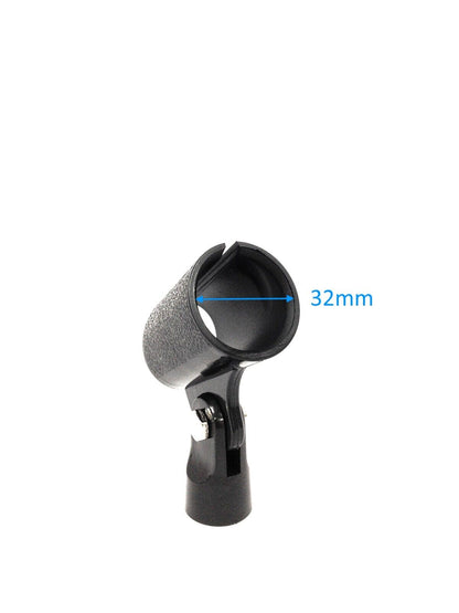 Haze MS043 Hard Plastic Microphone Clip/Holder - Black, 5/8" Thread