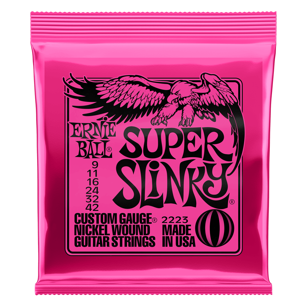 Ernie Ball Super Slinky Nickel Wound Electric Guitar Strings 9-42 Gauge | P02223