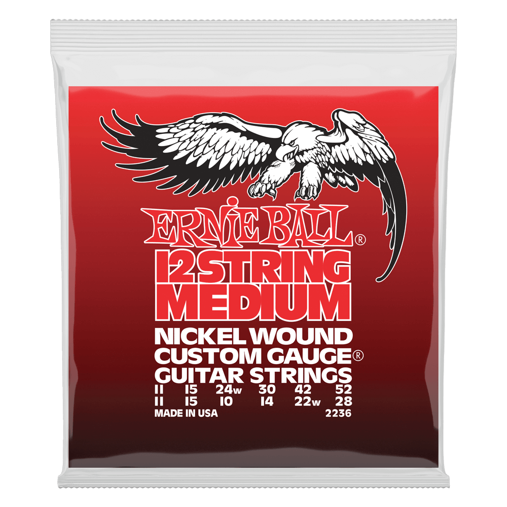 Ernie Ball Medium Nickel Wound 12-String Electric Guitar Strings 11-52 Gauge | P02236