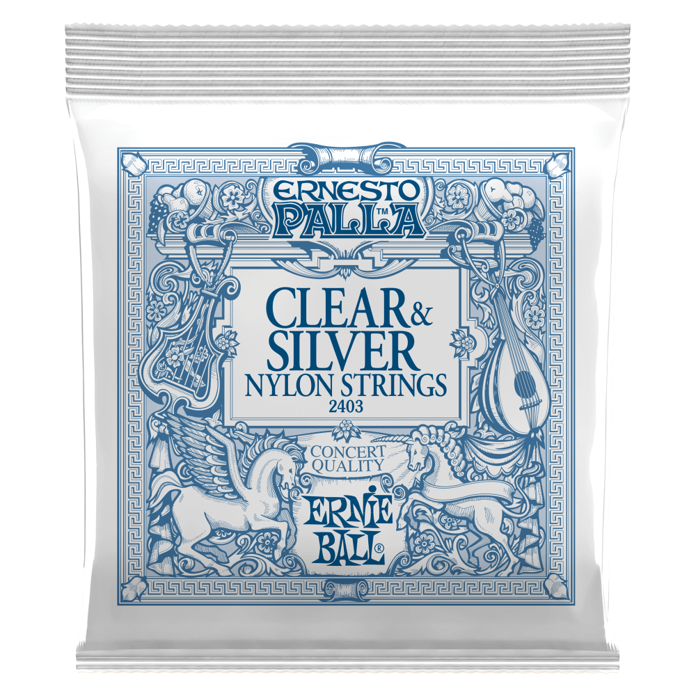 Ernie Ball Ernesto Palla Nylon Classical Guitar Strings 28-42 Gauge - Clear & Silver | P02403